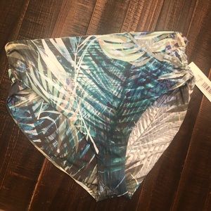 NWT Tahari Shirred High Waste Swim Bottoms